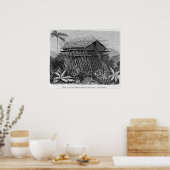 ニューギニア・メミワのアルファク村の家 ポスター (キッチン)