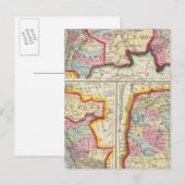 ニューグラナダ、ベネズエラ、ガイアナの地図 ポストカード (正面/裏面)