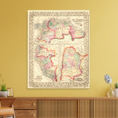 ニューグラナダ、ベネズエラ、ギアナの地図(by Mitchell) キャンバスプリント (インサイチュ (リビング))