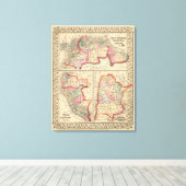 ニューグラナダ、ベネズエラ、ギアナの地図(by Mitchell) キャンバスプリント (インサイチュ (ウッドフロア))