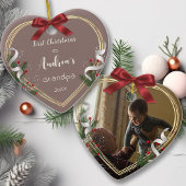 ニューグランドパ新生児1stクリスマスフォト セラミックオーナメント