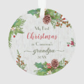 ニューグランドパ1stクリスマス素朴のカスタム写真 オーナメント (裏面)
