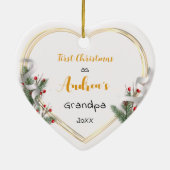 ニューグランドパ&ベビーホリーパイン金ゴールドフレーム写真 セラミックオーナメント (裏面)