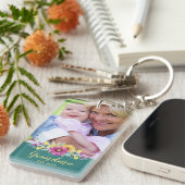 ニューグランマエレガントフラワーズターコイズティール（緑がかった色） |写真 キーホルダー (正面右)