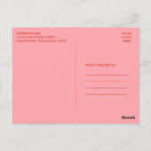 ニューグルーブ レトロ アブストラクト ピンク オレンジ サンクス ポストカード (裏面)