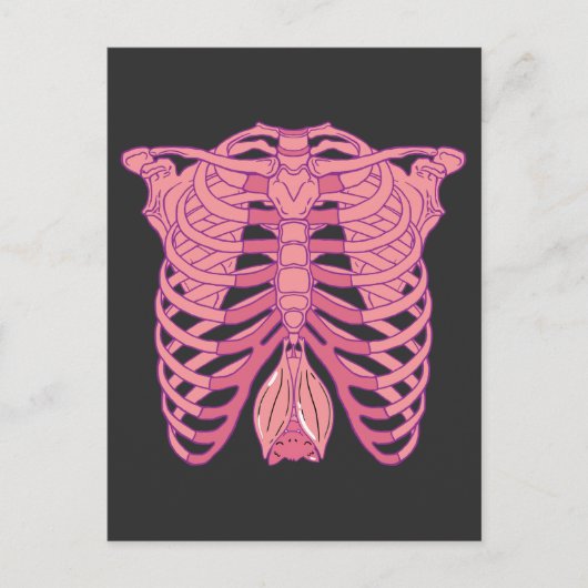 ニューゴシックこうもりスケルトン美学ゴシックウィッカ信者 異教の ポストカード (正面)