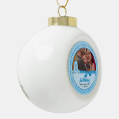 ニューゴッパンドブルーギンガムベビーモノグラムA セラミックボールオーナメント (左)