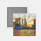 ニューサイケデリックヨーク市：ブルックリン橋、WTC #1 マグネット (正面/裏面)