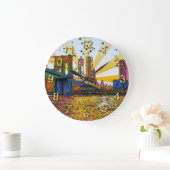 ニューサイケデリックヨーク市：ブルックリン橋、WTC #1 ラージ壁時計 (ホーム)