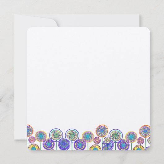 ニューサイズスクエアおもしろいフラワー結婚式招待状 招待状 (裏面)