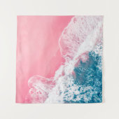 ニューサウスのピンクの砂色のビーチの空中を見る  タペストリー (正面(横))