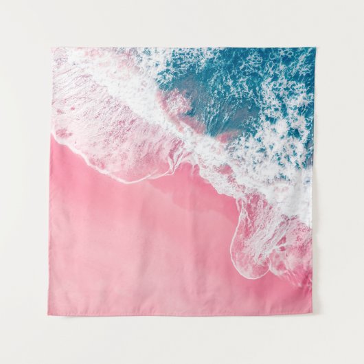 ニューサウスのピンクの砂色のビーチの空中を見る  タペストリー (正面)