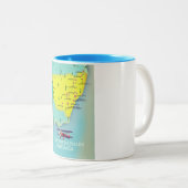 ニューサウスウェールズの地図 ツートーンマグカップ (正面右)