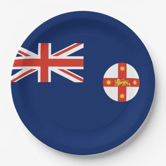 ニューサウスウェールズ州旗(オーストラリア州) ペーパープレート (正面)