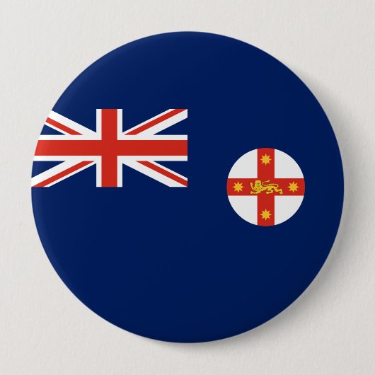 ニューサウスウェールズ州旗(オーストラリア州) 缶バッジ (正面)