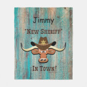 ニューシェリフインタウンロングホーンフリースブランケット フリースブランケット (正面)