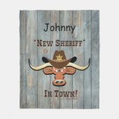 ニューシェリフインタウンロングホーンフリースブランケット フリースブランケット (正面)