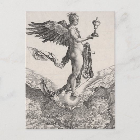 ニューシス、版木、銅版、版画by Albrecht Durer ポストカード (正面)