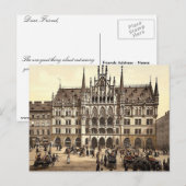 ニューシティホール、ミュンヘン、ババリア、ドイツクラシックPh ポストカード (正面/裏面)