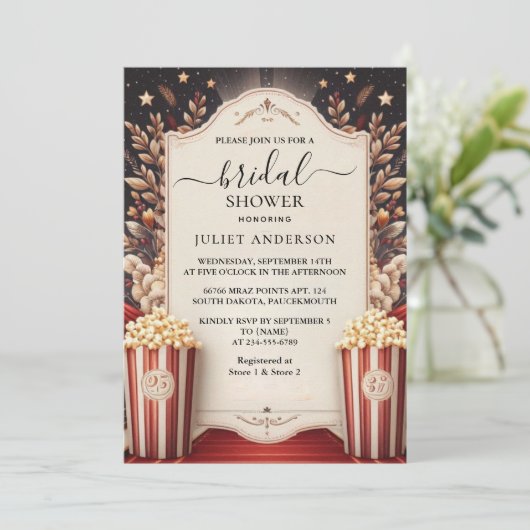 ニューシネマムービーチケットの最人気があるブライダルシャワー 招待状 (スタンド正面)