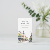 ニューシンプルオミニマルリンズルイジアナの水彩画 名刺 (スタンド正面)