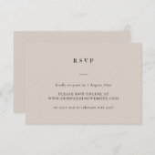 ニューシンプルトラル文字のみエレガントな結婚式のウェブサイト 出欠カード (正面/裏面)