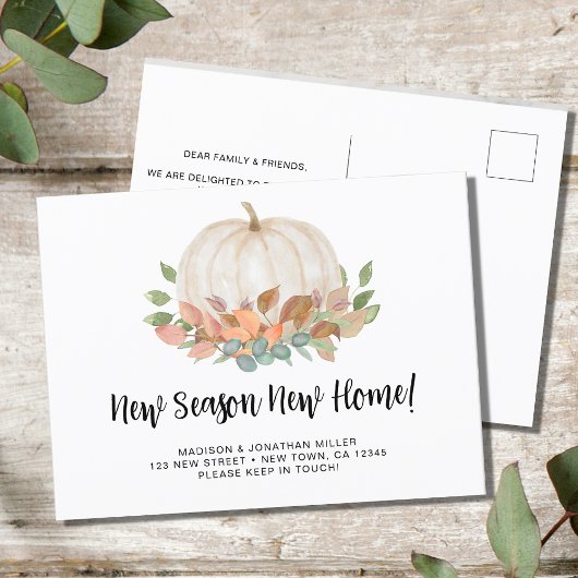 ニューシーズンニューホームカボチャ秋秋ムービング 案内ポストカード