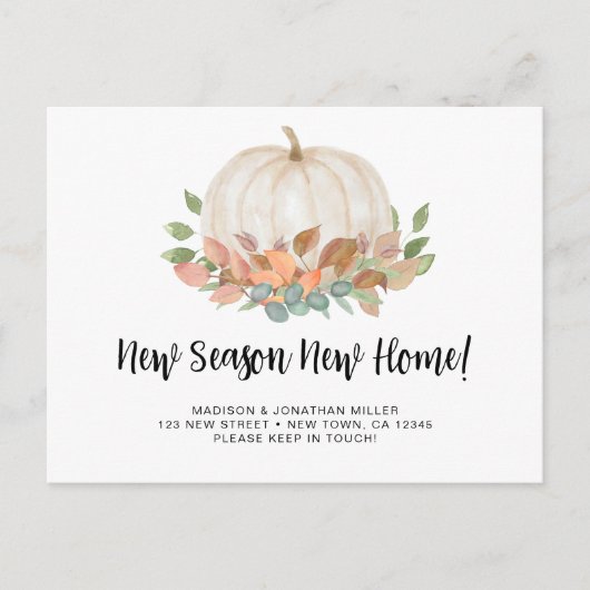 ニューシーズンニューホームカボチャ秋秋ムービング 案内ポストカード (正面)