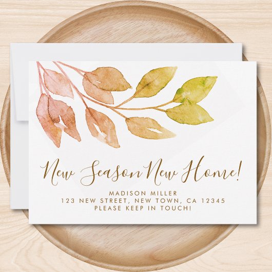 ニューシーズンニューホーム秋の葉の移動 案内状