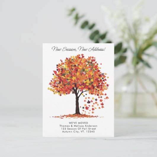 ニューシーズン新しいアドレス秋の引っ越しました移動 案内ポストカード (スタンド正面)