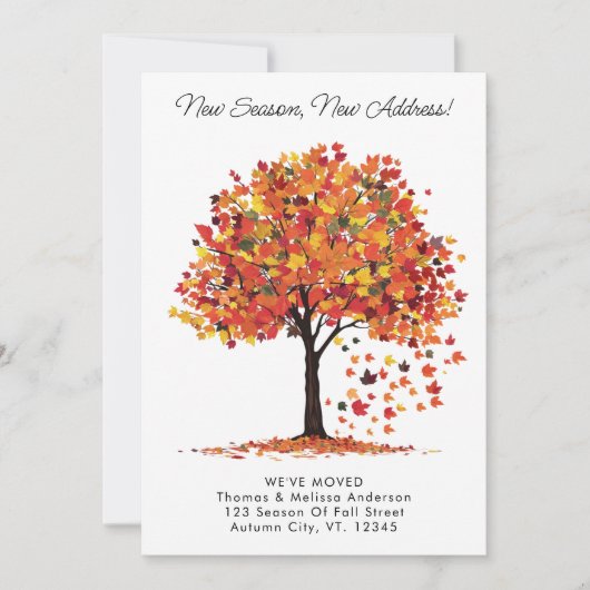 ニューシーズン新しいアドレス秋の引っ越しました移動 案内状 (正面)