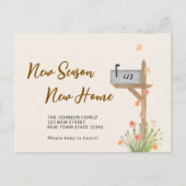 ニューシーズン新しいホーム秋の引越し告知 案内ポストカード (正面)