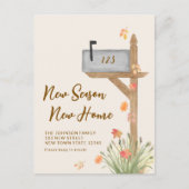 ニューシーズン新しいホーム秋の引越し告知 案内ポストカード (正面)