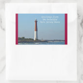 ニュージャージーからの挨拶 – Barnegat Light 長方形シール (バッグ)