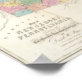 ニュージャージーとペンシルベニアの地図 ポスター