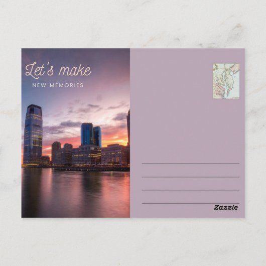 ニュージャージーのはがきからの挨拶 ポストカード (裏面)