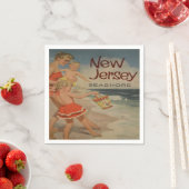 ニュージャージーのショアヴィンテージ観光客休暇はがき スタンダードカクテルナプキン (インサイチュ)