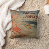 ニュージャージーのショアヴィンテージ観光客休暇 クッション (ブランケット)