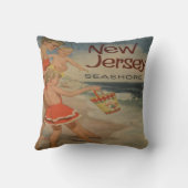 ニュージャージーのショアヴィンテージ観光客休暇 クッション (裏面)