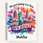 ニュージャージーのスカイラインの魅力的な夕日の景色 ノートブック (正面)