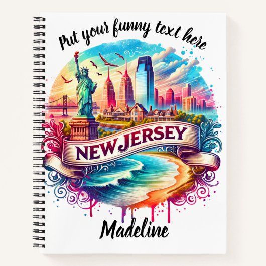 ニュージャージーのスカイライン素晴らしビジュアル ノートブック (正面)