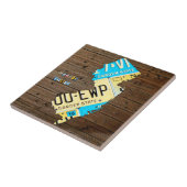 ニュージャージーのナンバープレートの地図のセラミックタイルV2 タイル (側面)