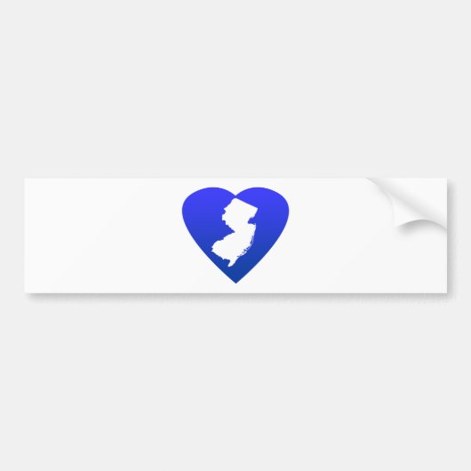 ニュージャージーのハートブルー バンパーステッカー (正面)