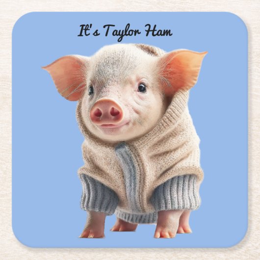 ニュージャージーのピグドリンクコースター スクエアペーパーコースター (正面)