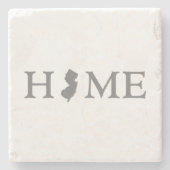 ニュージャージーのホーム州マップシェイプ文字ワードアート ストーンコースター (正面)