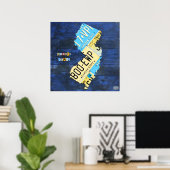 ニュージャージーのライセンスプレートマップ ポスター (ホームオフィス)