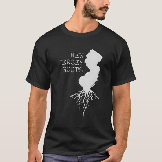 ニュージャージーのルーツ州マップ Tシャツ (正面)