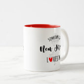 ニュージャージーの人が私の地図コーヒーマグを好き ツートーンマグカップ (正面右)