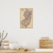 ニュージャージーの地図 ポスター (キッチン)