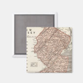 ニュージャージーの地図 マグネット (正面/裏面)